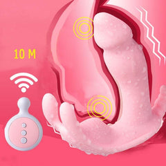 Wireless Remote Control Wearable Butterfly Dildo Vibrator - Lusty Age