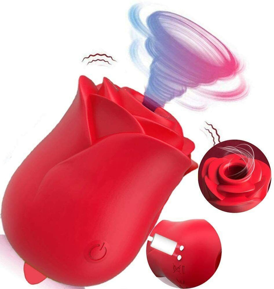 Rose Toy with Tounge Vibrator Clit Stimulator